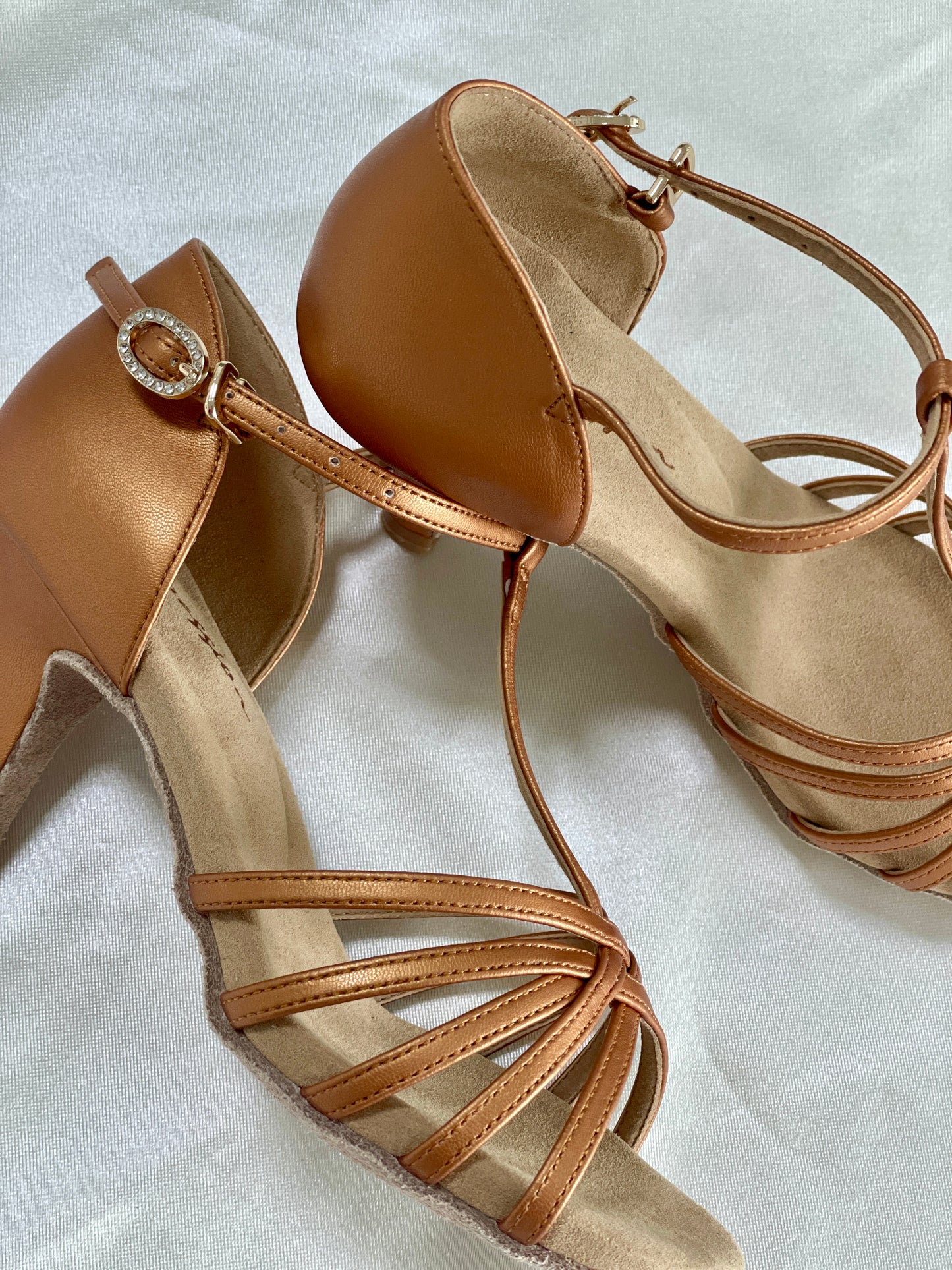 Style 102D - Must-Have T-bar 7.5cm Straight Heel Dark Tan Leather