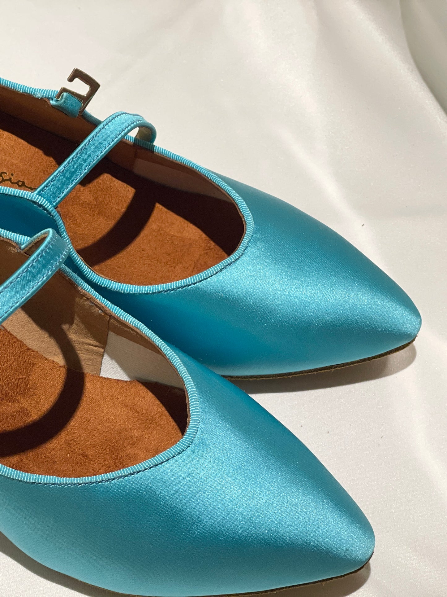 Style 211 - Luxurious Collections - Aqua Blue Italian Satin - 6cm Heel
