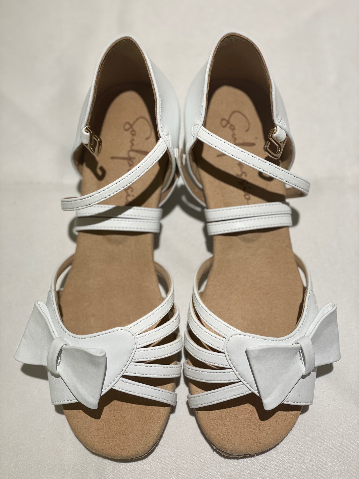 Style 602 - Princess - Bow - White/Silver Leather 3.5cm Heels