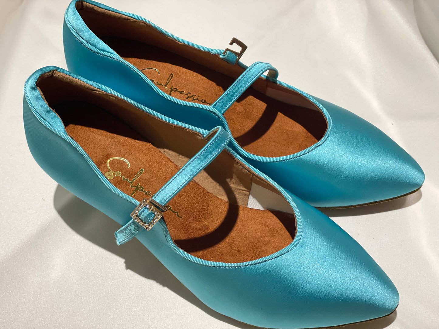 Style 211 - Luxurious Collections - Aqua Blue Italian Satin - 6cm Heel