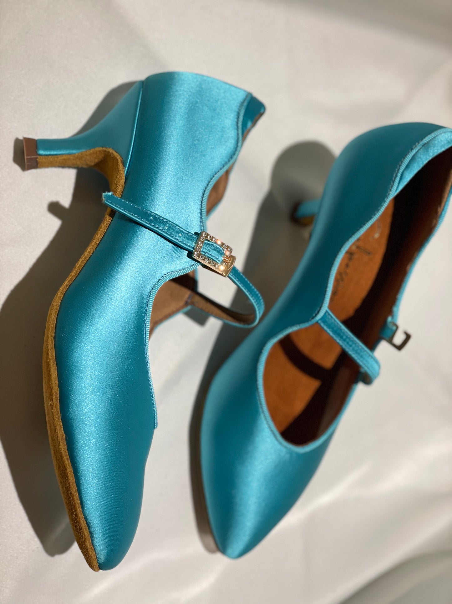 Style 211 - Luxurious Collections - Aqua Blue Italian Satin - 6cm Heel