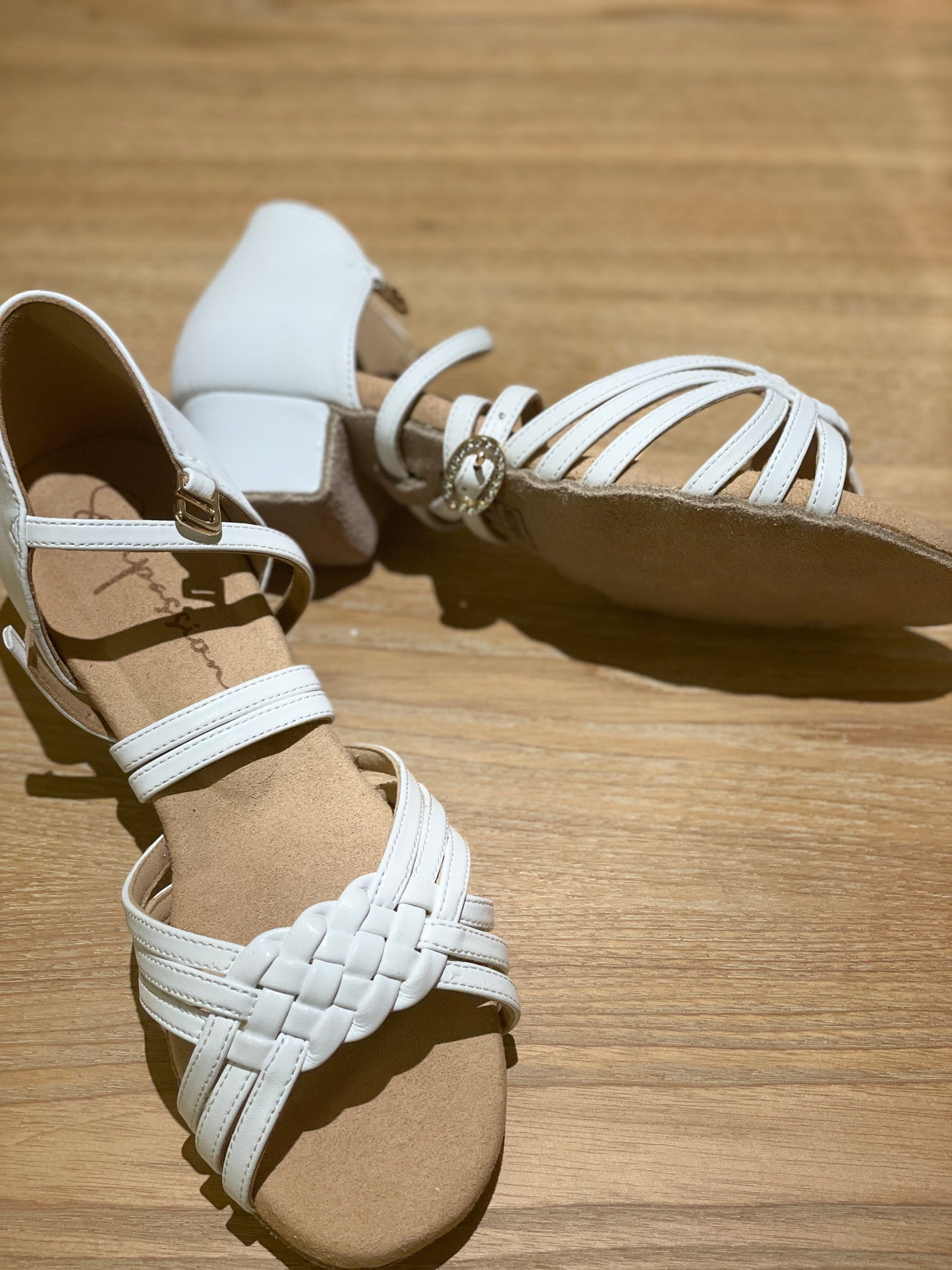 Style 604 - Braid - White Leather 3.5cm Heels