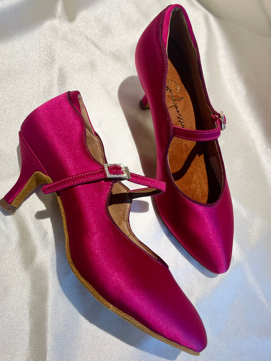 Style 210 - Luxurious Collections - Rose Violet Italian Satin - 6cm Heel