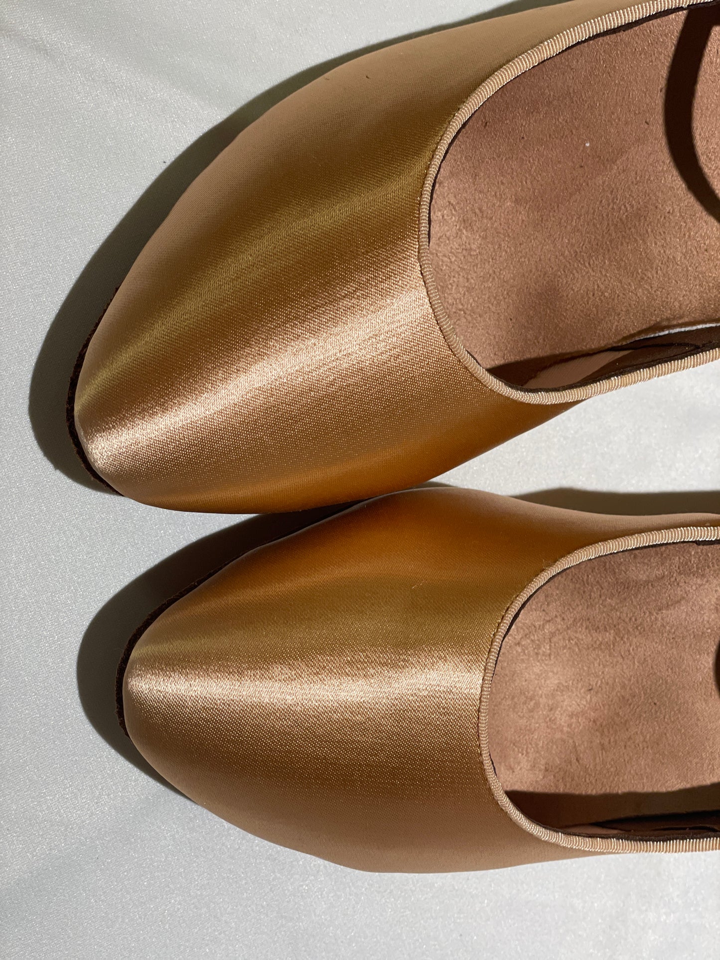 Style 203 - Elegency - Light Tan Satin - 4.5/5.5/7.5cm Flared Heels