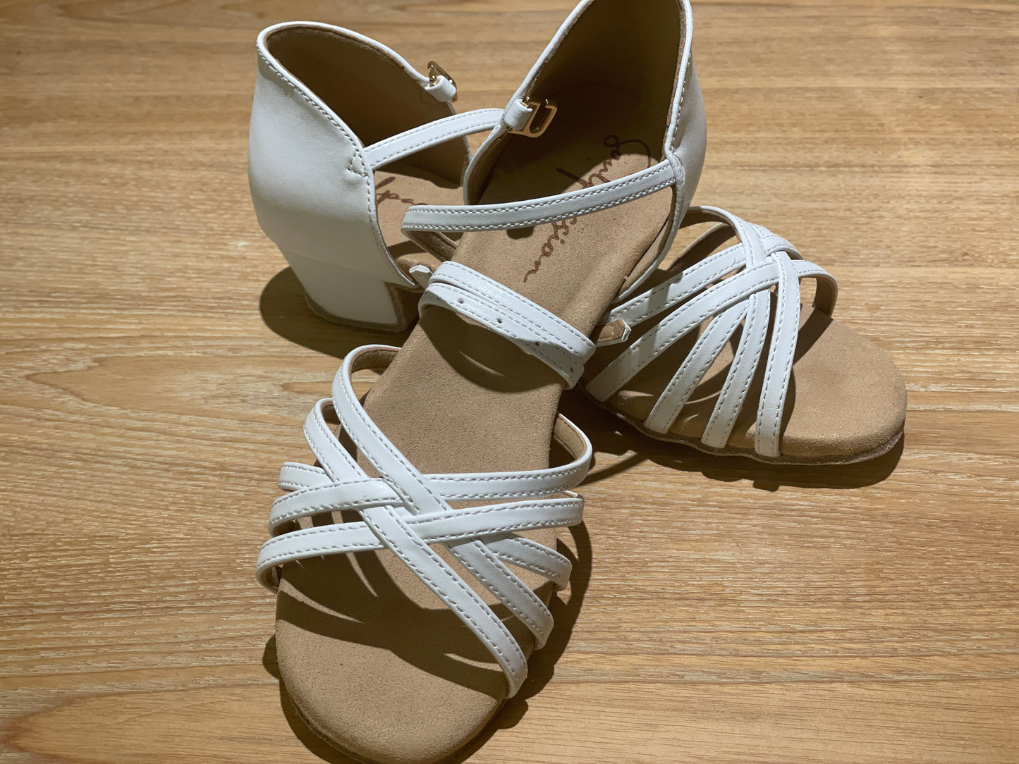 Style 601 - 5 Straps - White Leather 3.5cm Heels