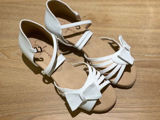 Style 602 - Princess - Bow - White/Silver Leather 3.5cm Heels