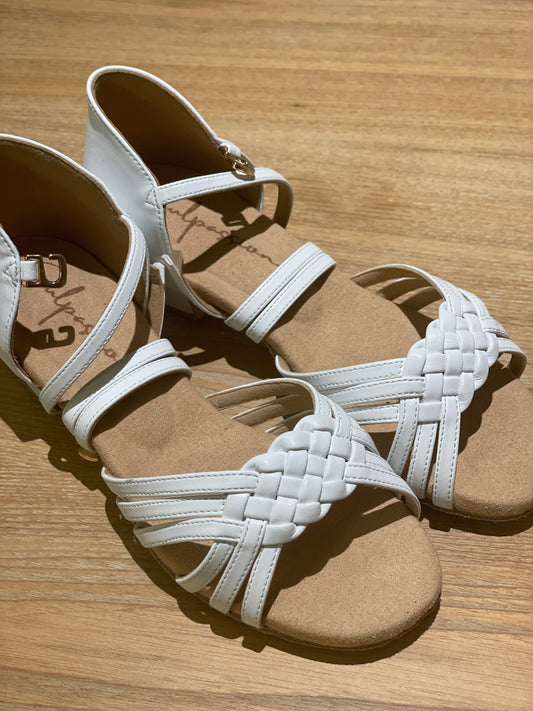 Style 604 - Braid - White Leather 3.5cm Heels