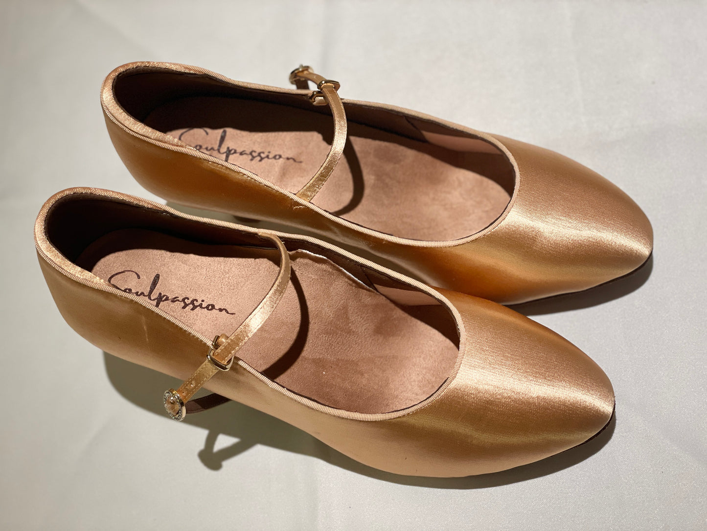 Style 203 - Elegency - Light Tan Satin - 4.5/5.5/7.5cm Flared Heels