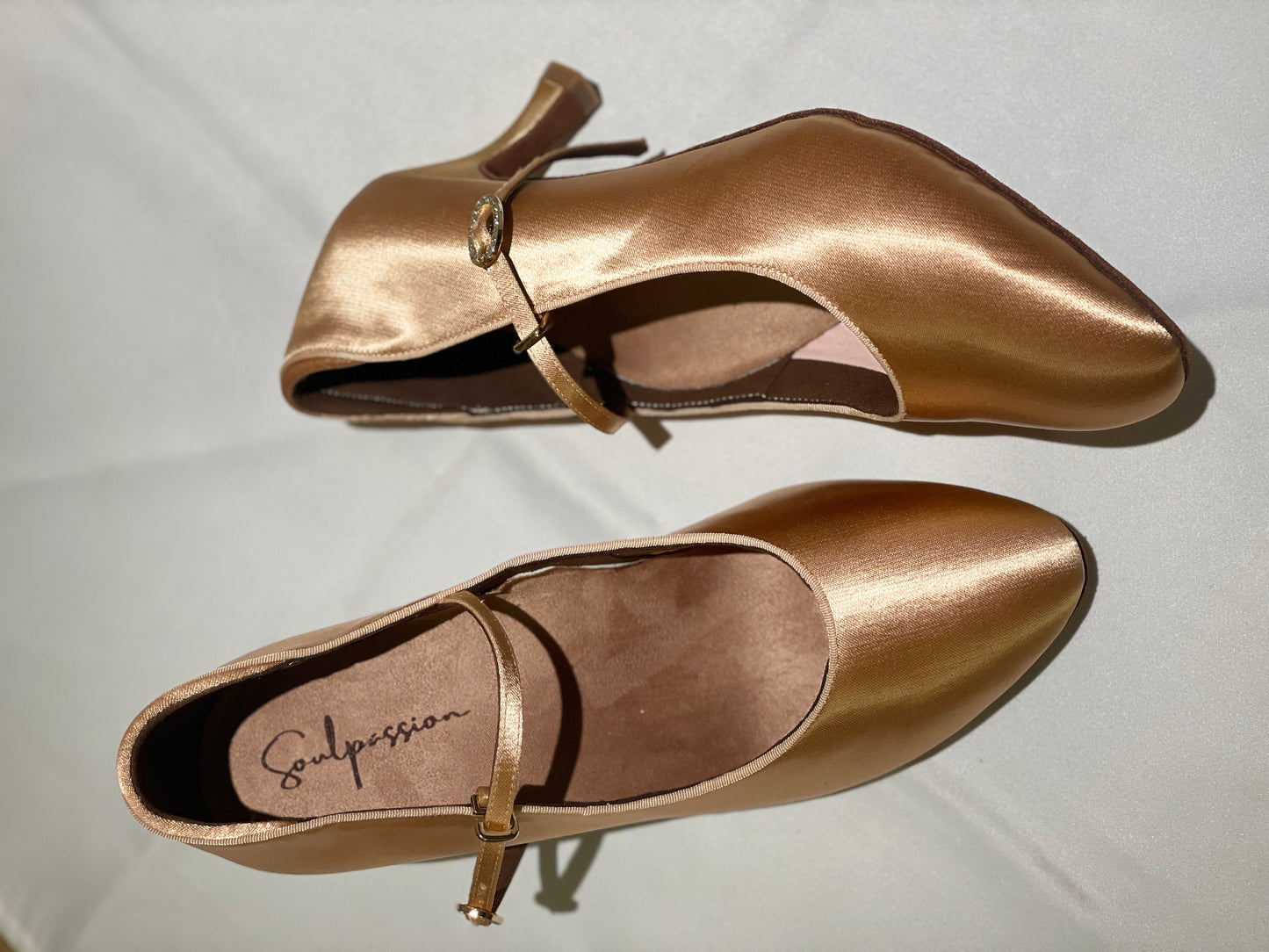 Style 203 - Elegency - Light Tan Satin - 4.5/5.5/7.5cm Flared Heels