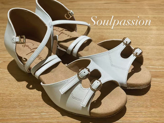Style 603 - Width Adjustable - White Leather 3.5cm Heels